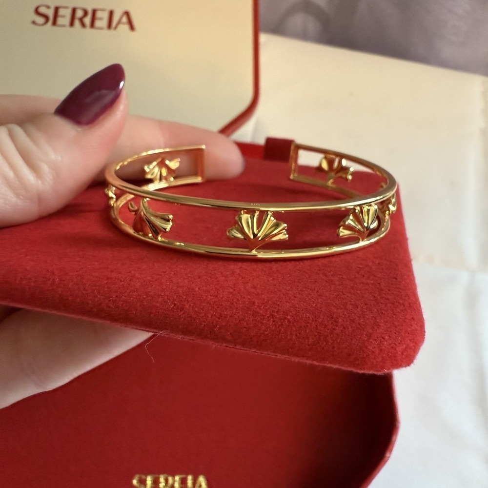 Sereia Gold Leaf Floral Clara Bracelet Cuff New With Box
